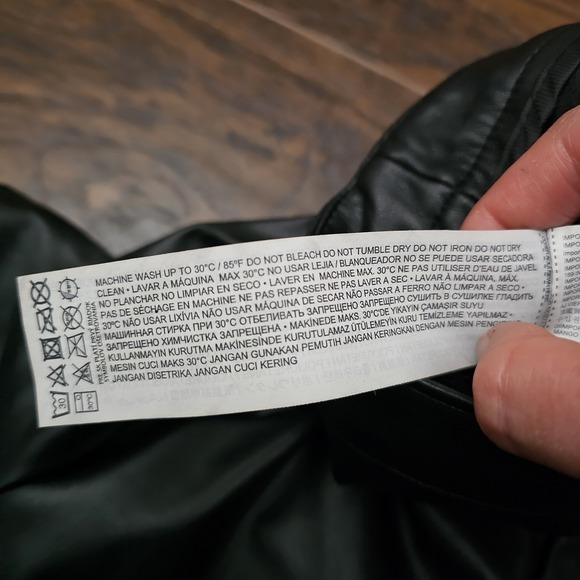 NWT MNG Mango Womens Medium Faux Leather Slit Zipper Hem Leggings In Black - Picture 10 of 11